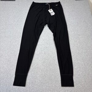 NWT MERIWOOL Mens Sz L Black Base Layer 100% Merino Wool Thermal Pants 190g